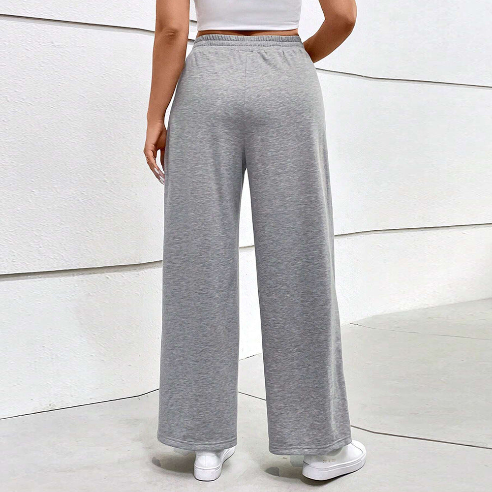 Damen weit geschnittene Freizeithose mit elastischem Bund und Cross-Over-Design EB