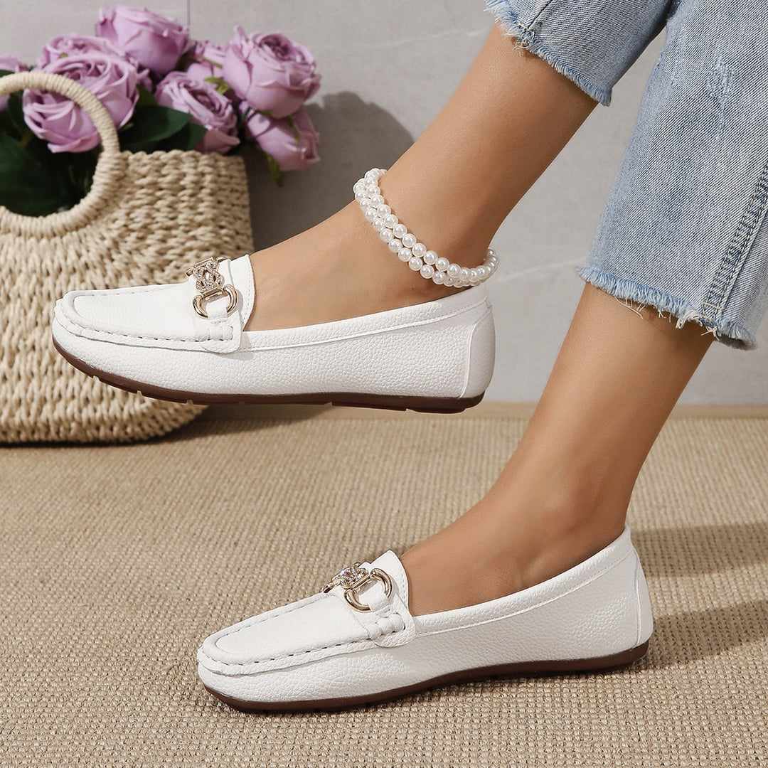 Damen Mokassins mit eleganter Kettenapplikation und komfortabler Laufsohle EB
