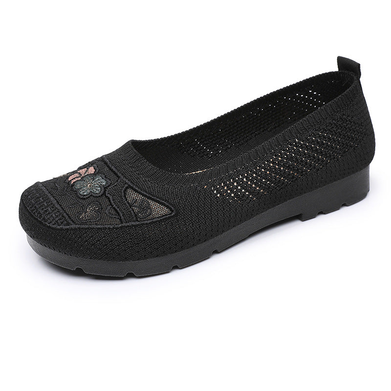 Damen Bequeme Ballerinas mit floralen Stickereien EB