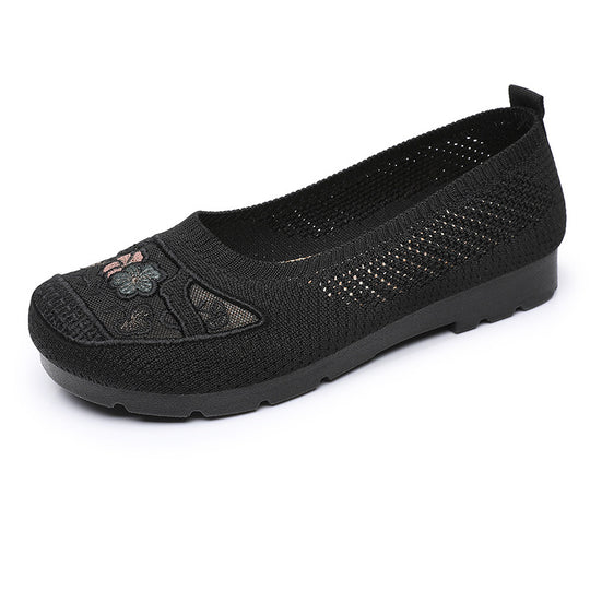 Damen Bequeme Ballerinas mit floralen Stickereien EB