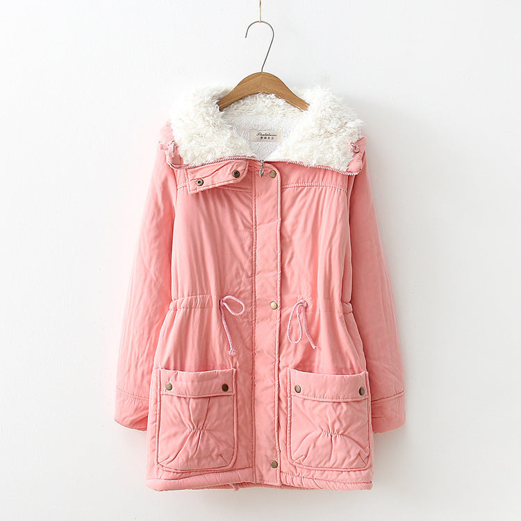 Damen Übergangsjacke mit abnehmbarem Kunstfellkragen und praktischen Taschen EB