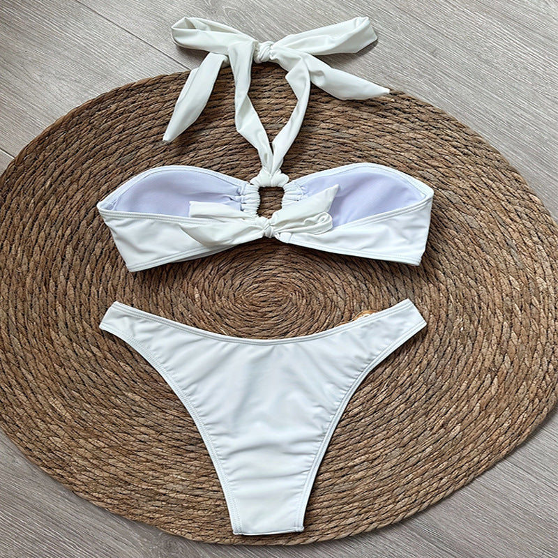 Damen Bandeau-Bikini mit elegantem Ringdetail EB