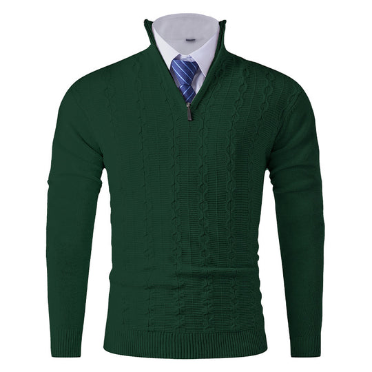 Herren modischer Rollkragenpullover mit strukturiertem Zopfdesign EB