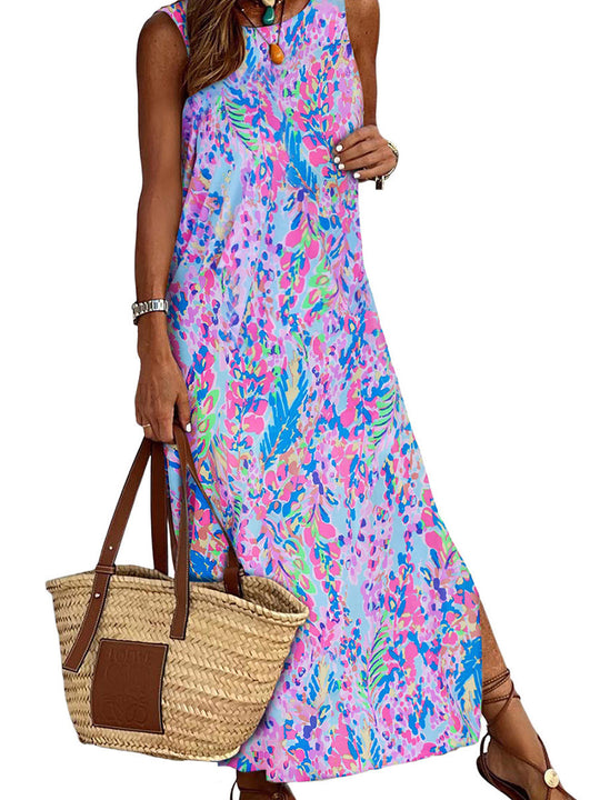 Damen Maxikleid mit floralem Muster und lässigem Schnitt EB