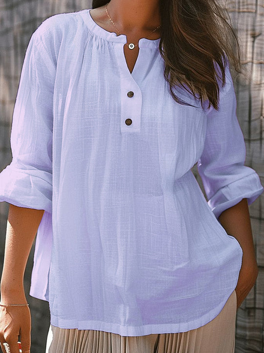 Damen lässige Bluse mit Knopfleiste EB