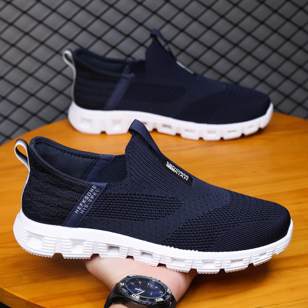 Damen Bequeme Slip-On Sneakers mit atmungsaktiver Strickoberfläche EB