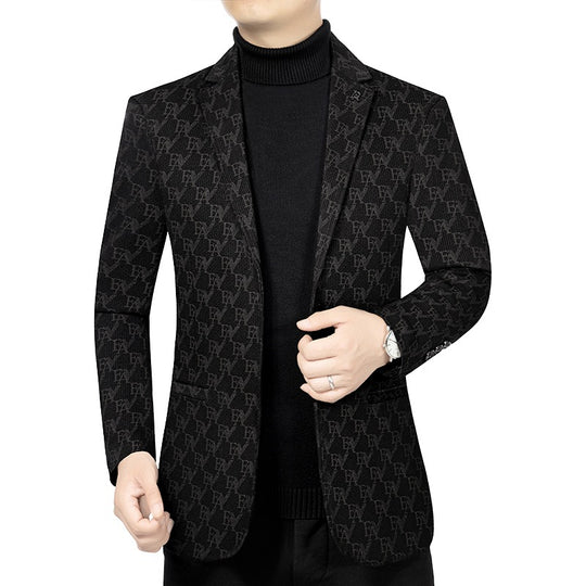 Herren Modernes Einreihiges City-Blazer mit aufgesetzten Taschen und leichter Halbfütterung EB