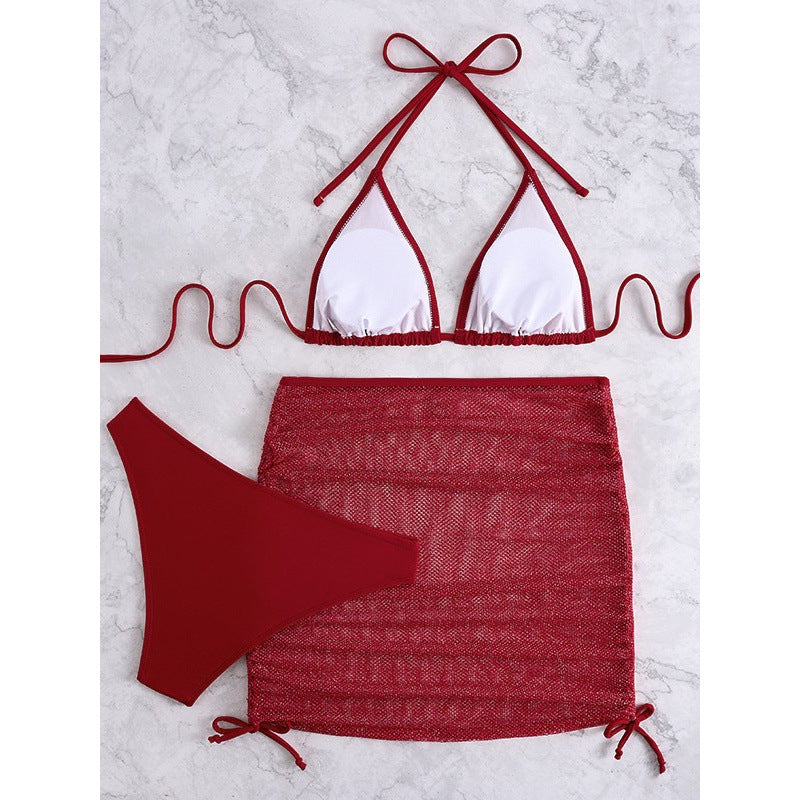 Damen Bikini-Set mit durchscheinendem Rock EB
