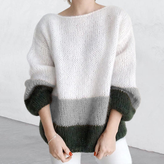 Damen modischer Strickpullover mit weichem Material und lässigem Schnitt EB