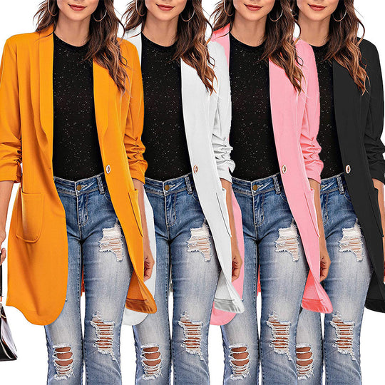 Damen Stretchiger Blazer mit modernem Schnitt und Taschen EB