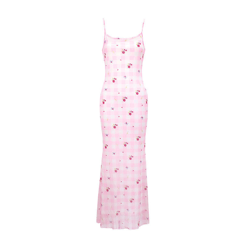 Damen Langarm Maxikleid mit floralem Muster EB