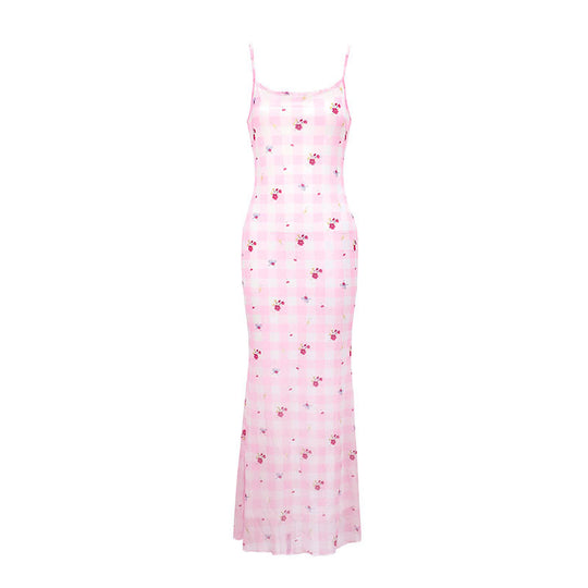 Damen Langarm Maxikleid mit floralem Muster EB