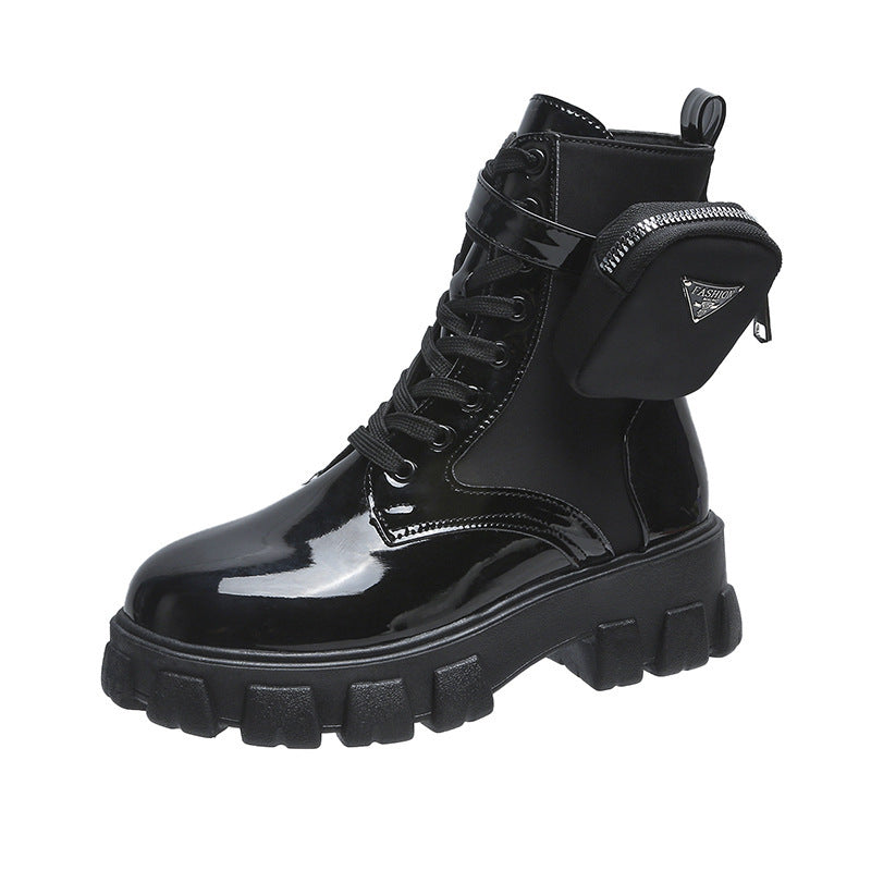 Damen Fashion Stiefel mit praktischer Taschen-Option und auffälliger Sohle EB