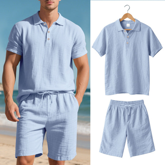 EB | Kurzärmliges Poloshirt und Shorts Strandanzug