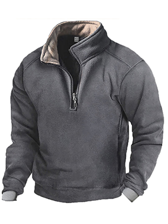 Herren Fleece Sweatshirt mit Stehkragen EB