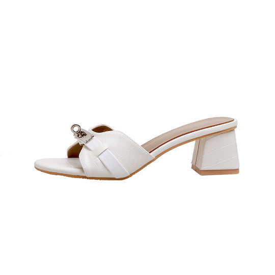 Damen Elegante Sandalen mit strukturiertem Obermaterial und modischem Blockabsatz EB