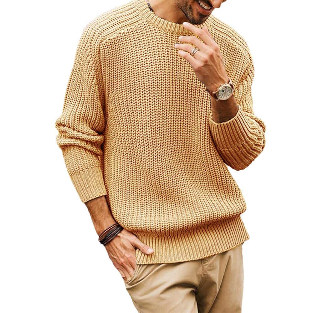 Herren lockerer Grobstrickpullover mit Raglanärmeln EB