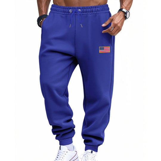 Herren Sportliche Sweathose mit elastischem Bund und Flaggenmotiv EB