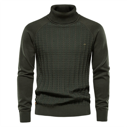 Herren Strickpullover mit modischem Stehkragen und strukturiertem Design EB