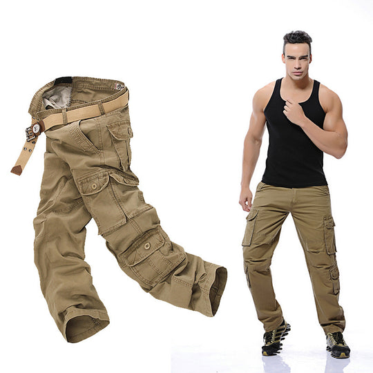 Herren Multifunktionale Cargo-Hose mit verstellbarem Bund und zahlreichen Taschen EB