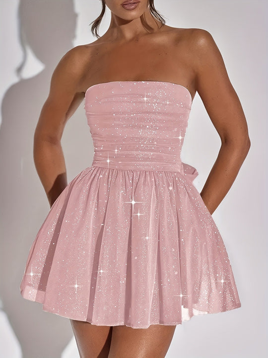 Damen Mini-Kleid im glamourösen Shimmer-Design EB