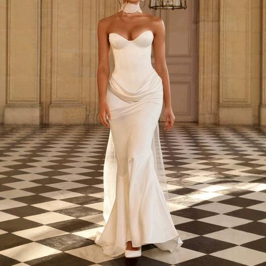 Damen Glamouröses Abendkleid mit taillierter Korsett-Optik EB