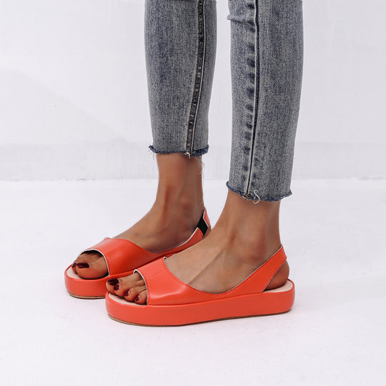 Damen Komfortable Offene Sandalen mit elastischem Riemendesign EB