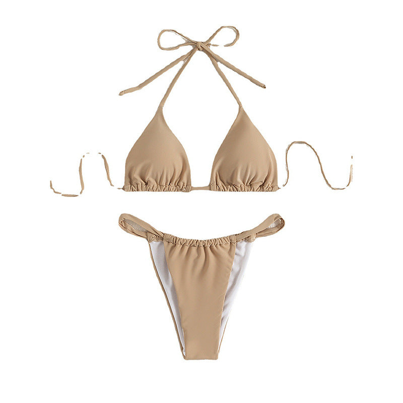 Damen Triangel-Bikini-Set mit rüschendem Design EB