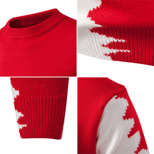 Herren modischer Strickpullover mit asymmetrischem Farbdesign und hohem Komfort EB