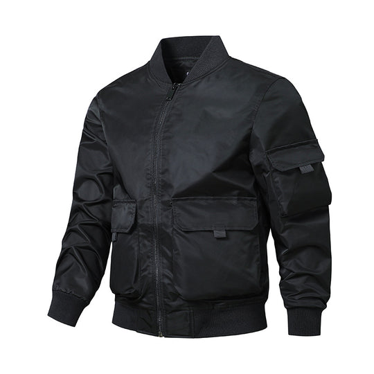 Herren sportliche Bomberjacke mit praktischen Taschen und elastischen Bündchen EB