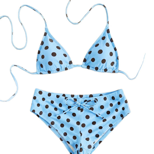 Damen Trendiger Punkte-Bikini mit verstellbarem Höschen EB