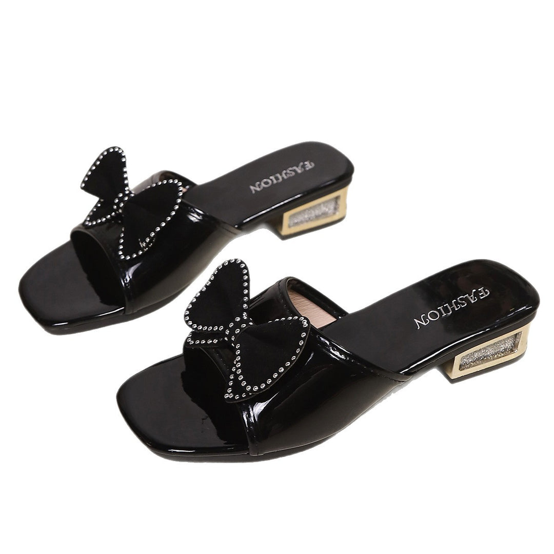 Damen Riemen-Sandalen mit luxuriösem Schleifen-Design und Strassverzierung EB