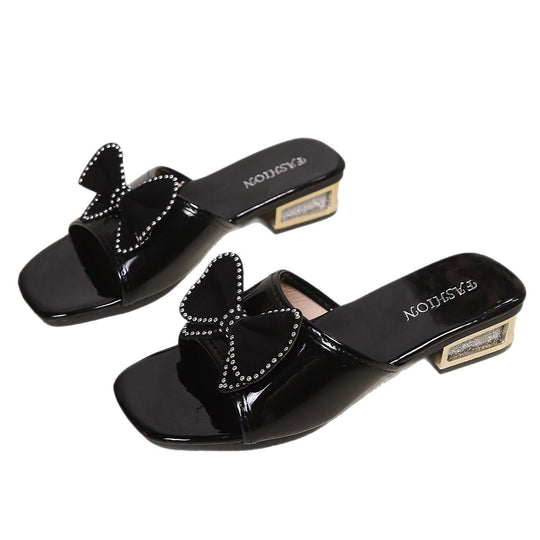 Damen Riemen-Sandalen mit luxuriösem Schleifen-Design und Strassverzierung EB
