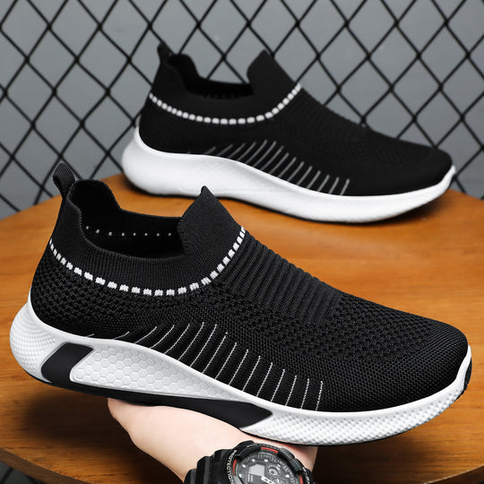 Damen Sportive Slip-On Sneakers mit elastischem Mesh-Obermaterial EB