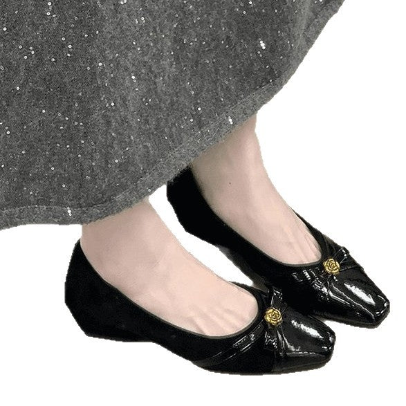 Damen elegante Ballerinas mit dekorativer Schleife und komfortablem Fußbett EB