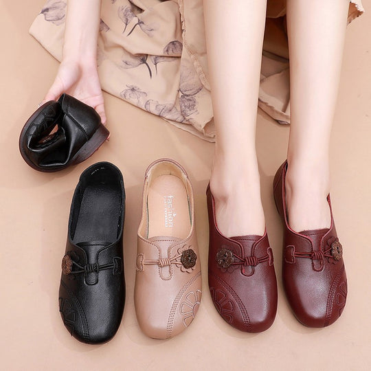 Damen Komfortable Ballerinas mit dekorativem Knotendesign EB