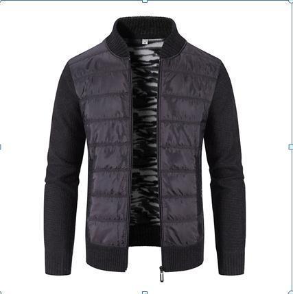 Herren Casual Übergangsjacke mit gestepptem Design und Strickdetails EB