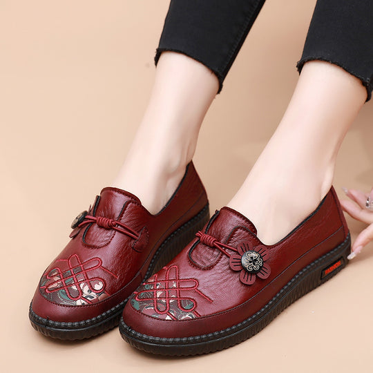 Damen bequeme Mokassins mit floralem Design EB