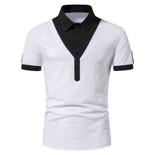 Herren Poloshirt mit modernem V-Ausschnitt und kontrastierenden Akzenten EB