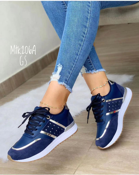 Damen Sportliche Sneakers mit Glitzer-Akzenten EB