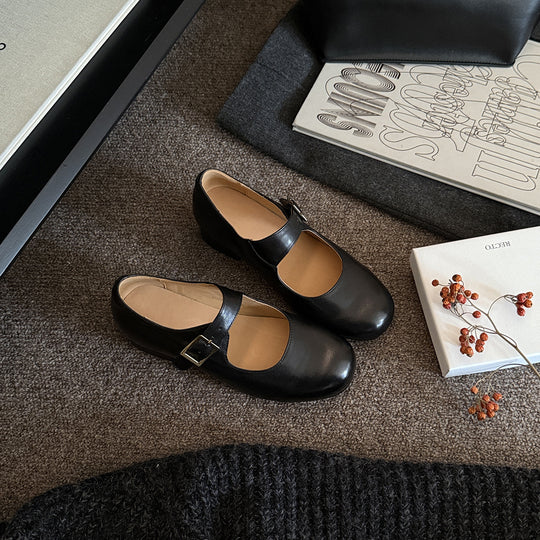 Damen Elegante und komfortable Mary-Jane Schuhe mit modischer Schnalle EB