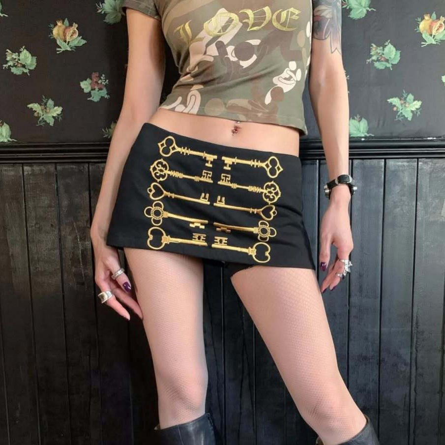 Damen Minirock mit einzigartigem Schlüssel-Design EB