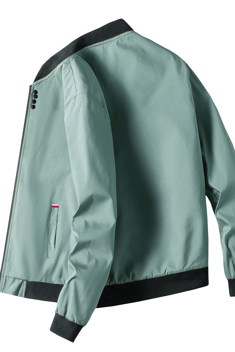Herren modische Freizeitjacke mit hohem Kragen und seitlichem Reißverschluss EB