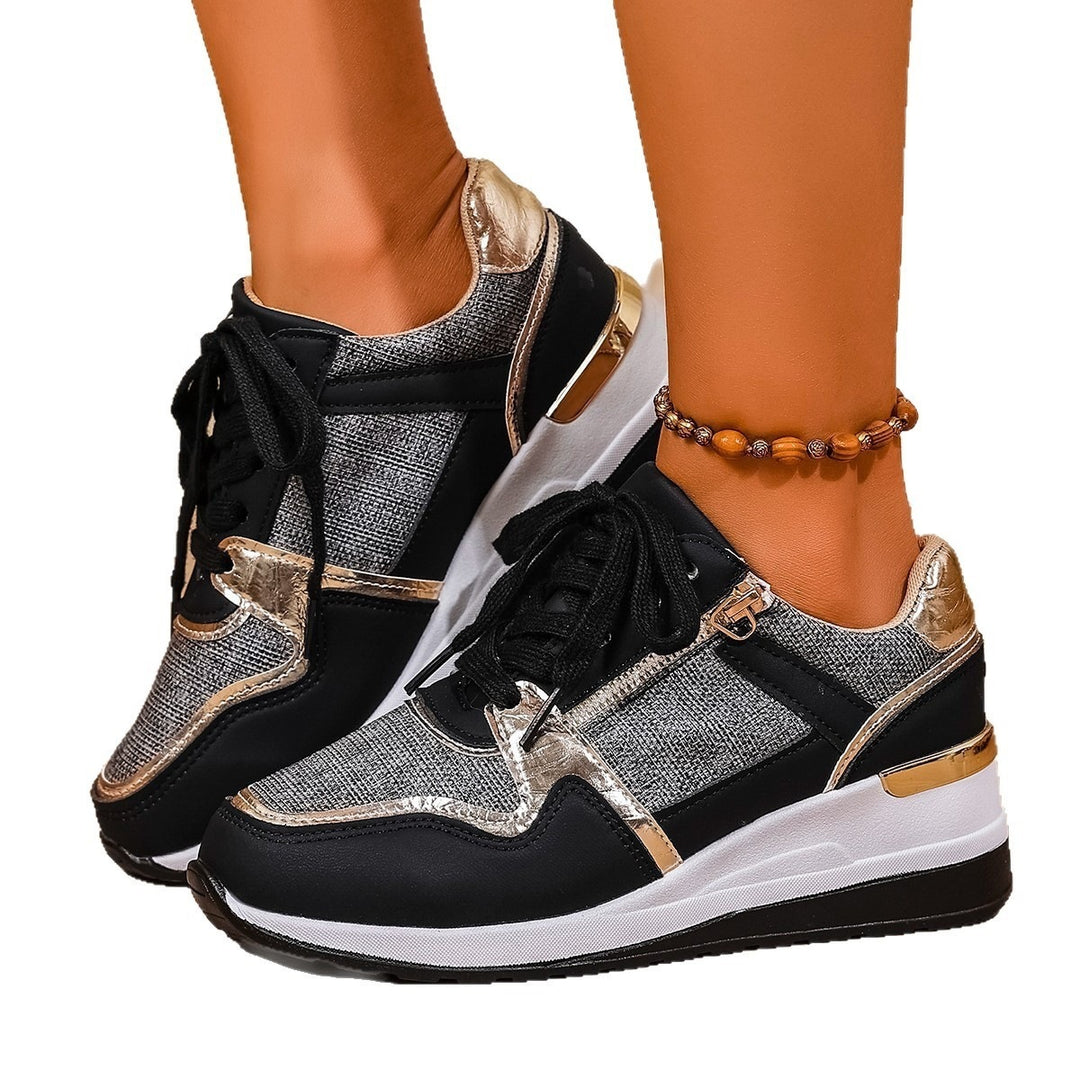 Damen Sportliche Sneakers mit schimmernden Akzenten und atmungsaktivem Obermaterial EB