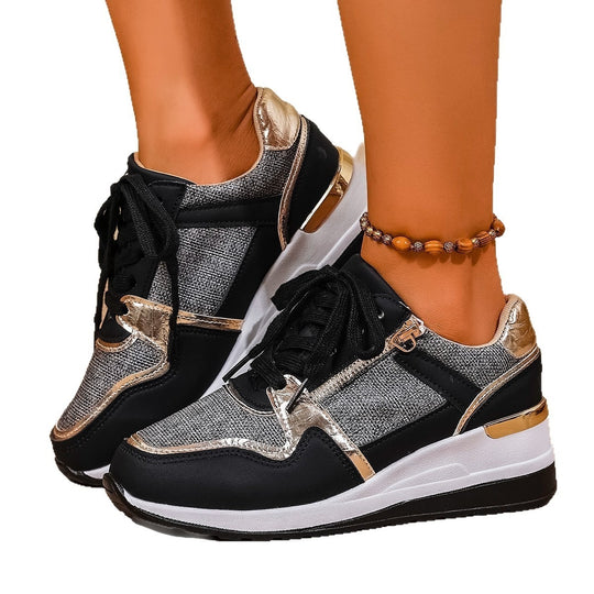 Damen Sportliche Sneakers mit schimmernden Akzenten und atmungsaktivem Obermaterial EB