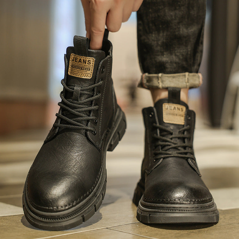 Damen Robuste Lederboots mit rutschfester Gummisohle und dämpfendem Innenfutter EB