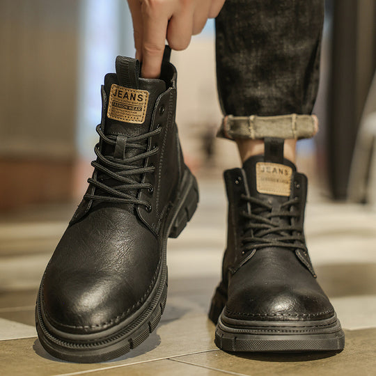 Damen Robuste Lederboots mit rutschfester Gummisohle und dämpfendem Innenfutter EB
