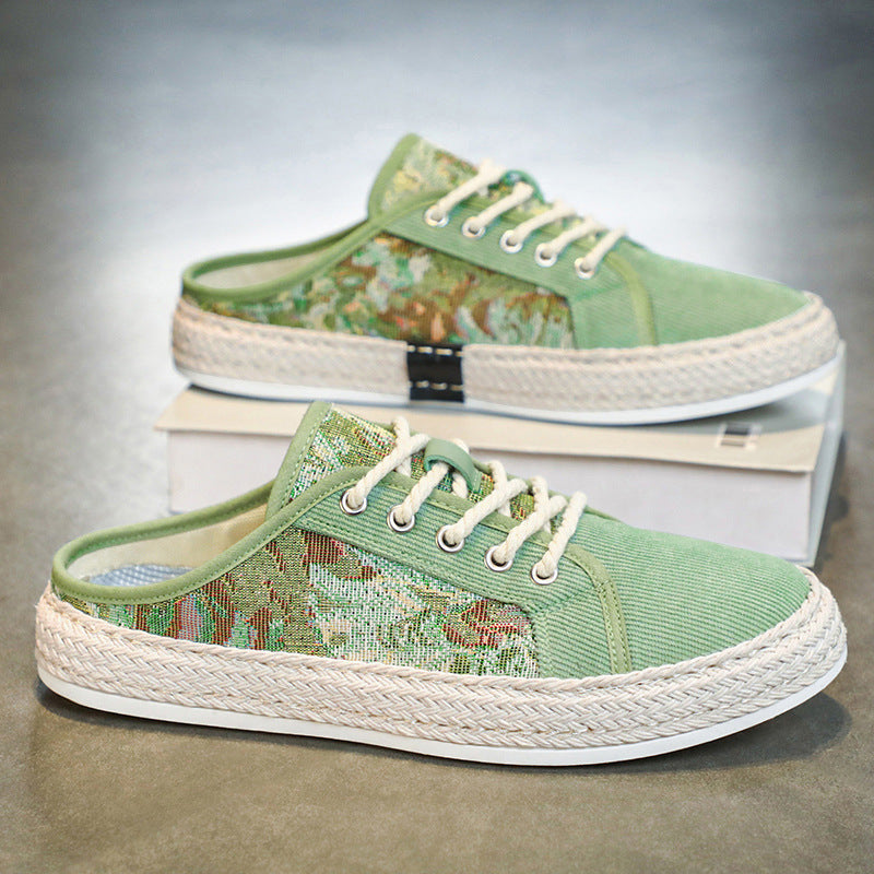 Damen Modische Espadrilles mit trendy Camouflage-Design und elastischem Einschlupf EB