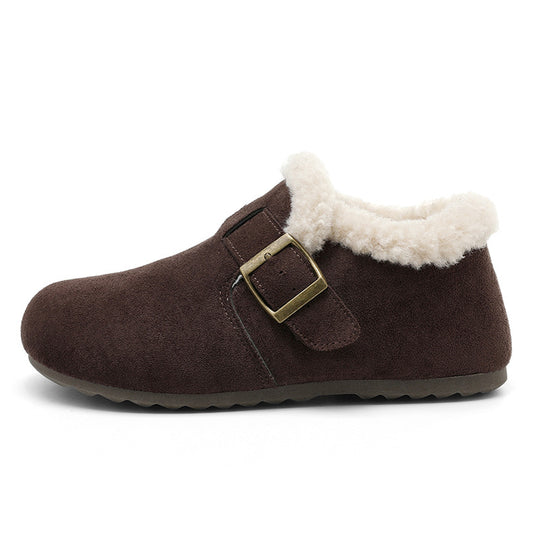 Damen warme Clogs mit kuscheligem Innenfutter und modischem Schnallenverschluss EB