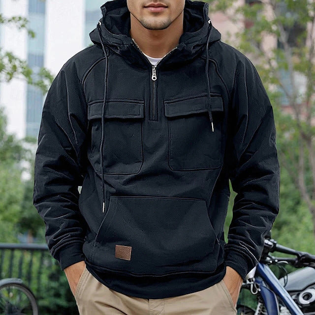 Herren modische Kapuzenjacke mit praktischen Taschen EB